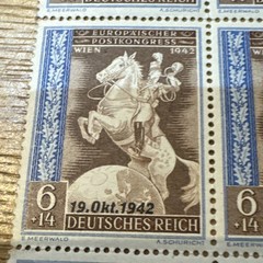 Germany 1942 European Postal Congress over print block. Third Reich WW2 MNH