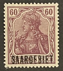 Travelstamps: Germany Saar Overprint Stamps – 60pf Mint MOGH Wmk