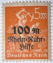 Travelstamps: 1923 Germany Stamp Scott #B5 , Charity Overprint Surcharge MOGNH