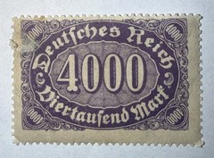Germany Stamps Deutsches Reich 4000 Mark