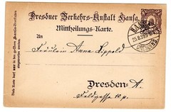 City Post DRESDEN 3Pf Black Demand-Postage (DA7254)