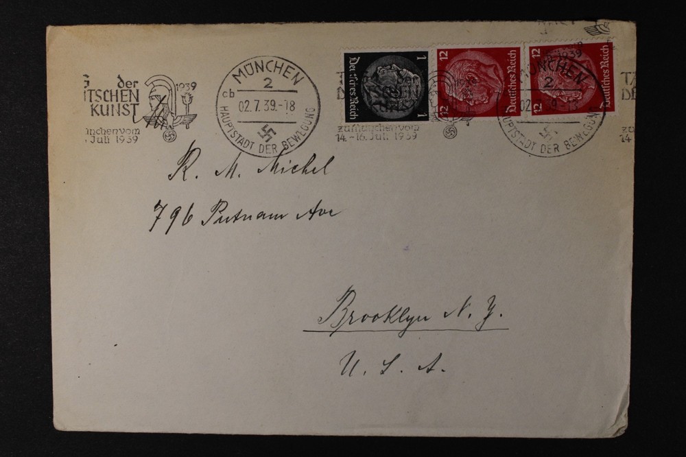 Germany 1939 1pf + 2 x 12pf Stamp – Munchen – A3066