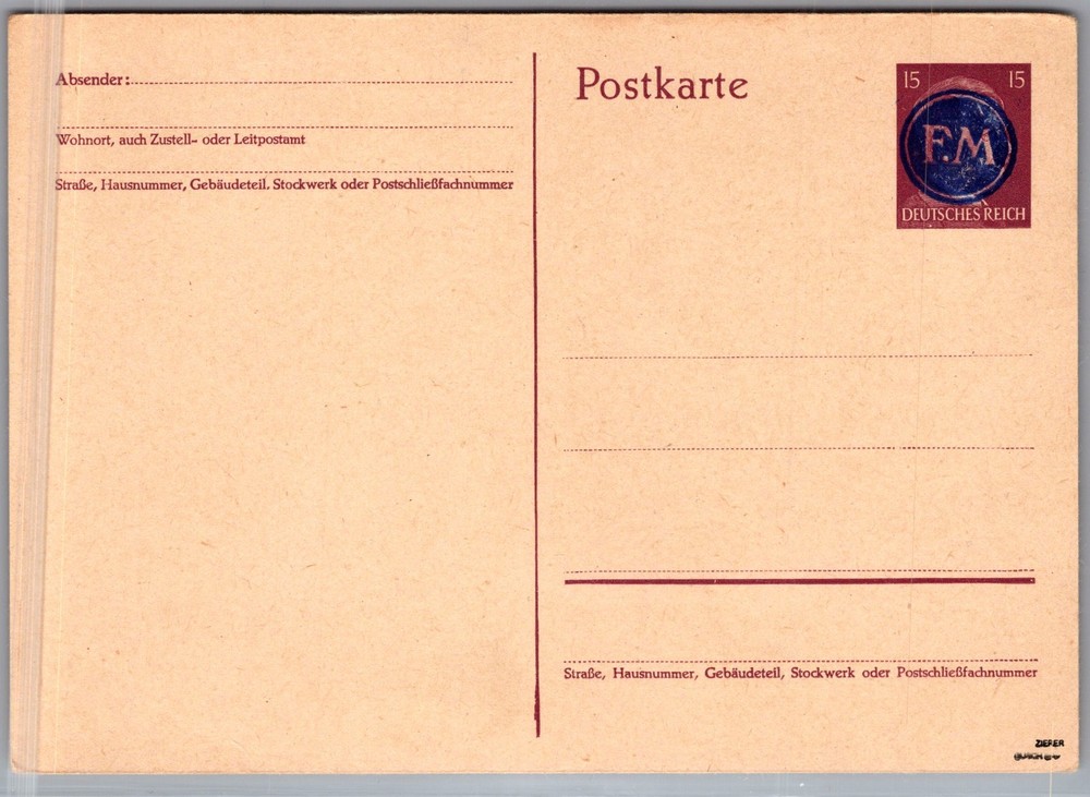 1940s Mint Germany Post WW2 fredersdorf provisionals Stationary Postcard Cover