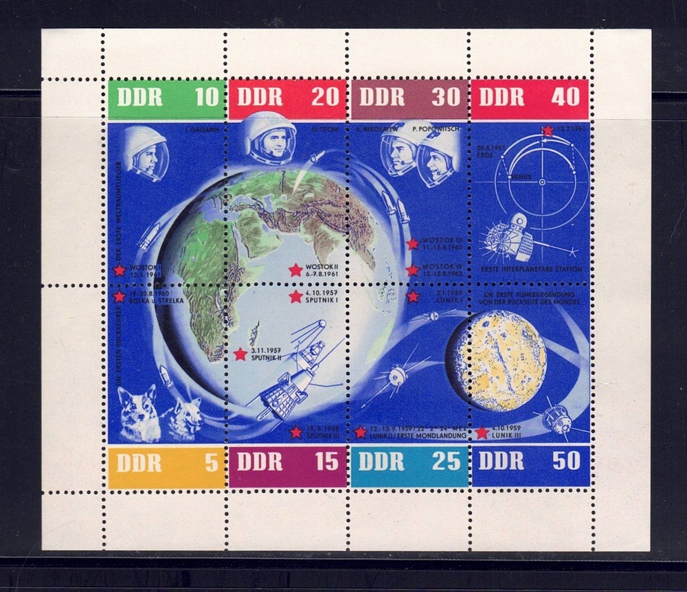 Germany (DDR) – 1962 Sc. 634, Space Flights & Astronauts souvenir sheet MNH