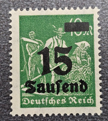 Stamp Germany Deutsches Reich 15 000 Mark 1923 Mi. Nr. 279b [🇩🇪37597]