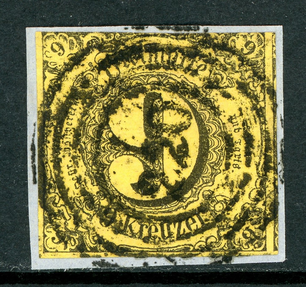 Germany States 1852 Thurn & Taxis Southern Dist 9k Brown Yellow Sc #46 VFU O744