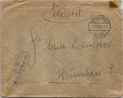 Germany 1916 Feldpost Cover SB 150 Regt Marks / APO 198 Croatia – L43289