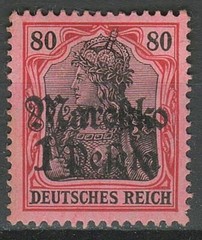 German Offices in Morocco 1906 ☀1p on 80pf Black & Carmine/Rose – wmk ☀ MH (*)