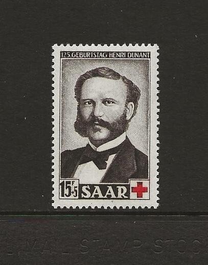 1953 Saar Red Cross week 15f+5f dp Purple Brown/Red SG340 Unmounted mint