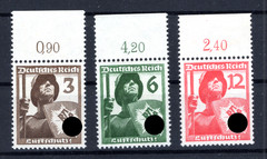 DR-3.Reich 643/45OR Upper Margin MNH Fresh Postmark (GA4233)