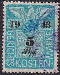 Stamp Germany Poland Revenue WWII Court Document Fee 1943 Selection Used