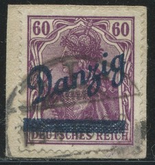 Germany Danzig 1920 60 Pf Used Mi 47 Scarce Read CERTIFICATE 4000.00 EUR