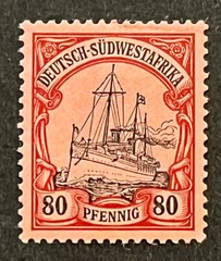 Travelstamps: GERMANY SOUTH WEST AFRICA STAMPS Kaiser’s Yacht 80pf MOGH UnWmk