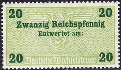 Stamp Germany Revenue WWII 3rd Reich Bill Exchange Fiscal Tax Selection 4 MNH