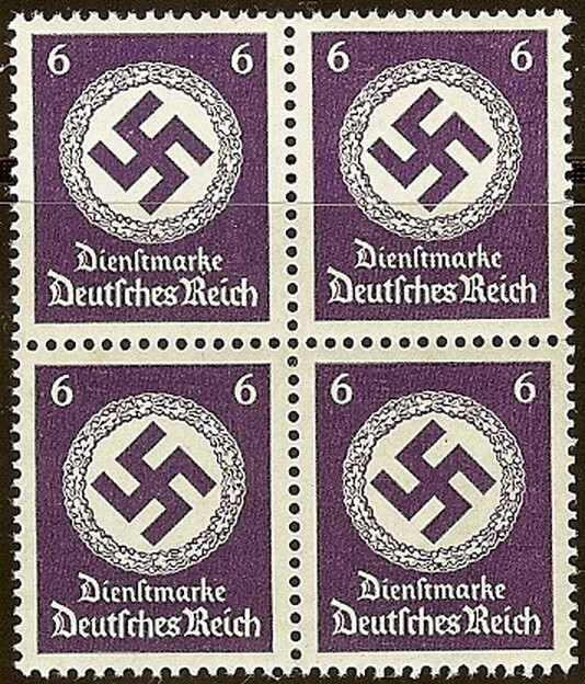 Stamp Germany Official Mi D169 Block 1942 WWII Fascism War Emblem Dienst MNH