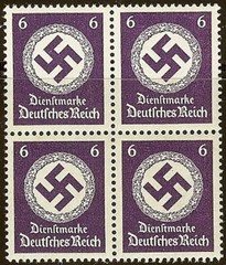 Stamp Germany Official Mi D169 Block 1942 WWII Fascism War Emblem Dienst MNH