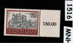 MNH stamp 10 ZL N103 General Government Occupied Cracow Poland 1944 #1516