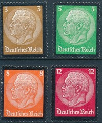 Stamp Germany Mi 548-53 Sc 436-41 1934 Reich Death Hindenburg Mourning MH