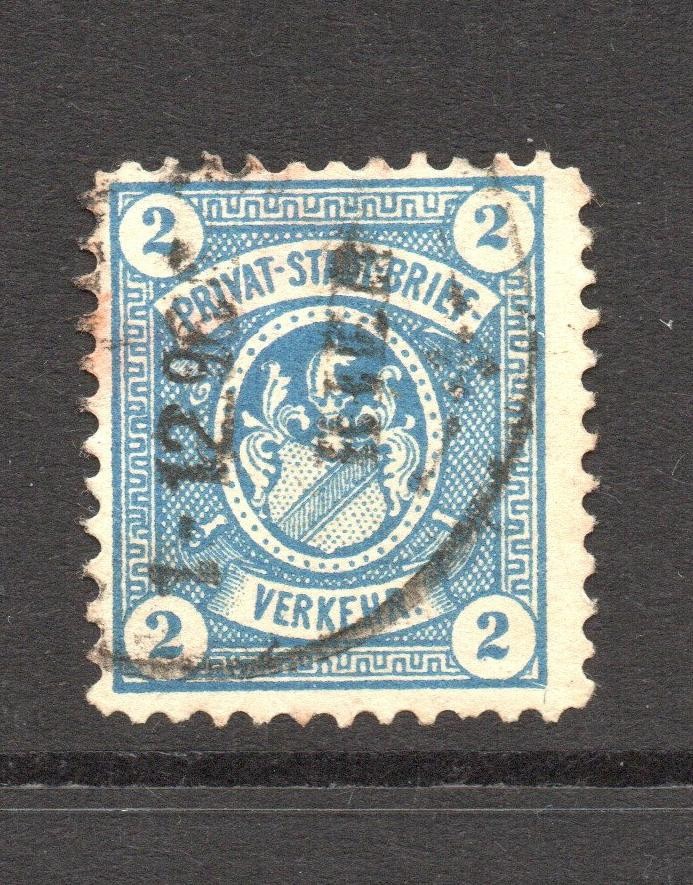 Germany 1890s Verkehr 2p Blue Local Post Used – S61231