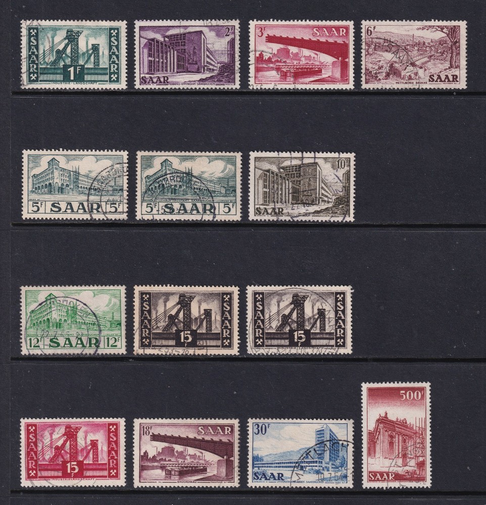 SAAR 1952-55 Views set of 14 SG 316-327, 329, 334 Used (CV £100)