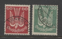 1922 Germany 25 – 80 Pfennig Air Mail issues watermark Network used, $ 138.00