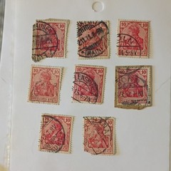 25 Deutsches Reich Germany Used Stamp Lot Handstamped Various Denominations