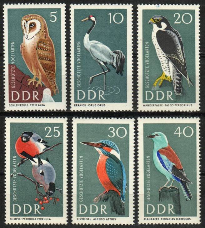 German Democratic Republic Stamp 915-920 – Protected birds