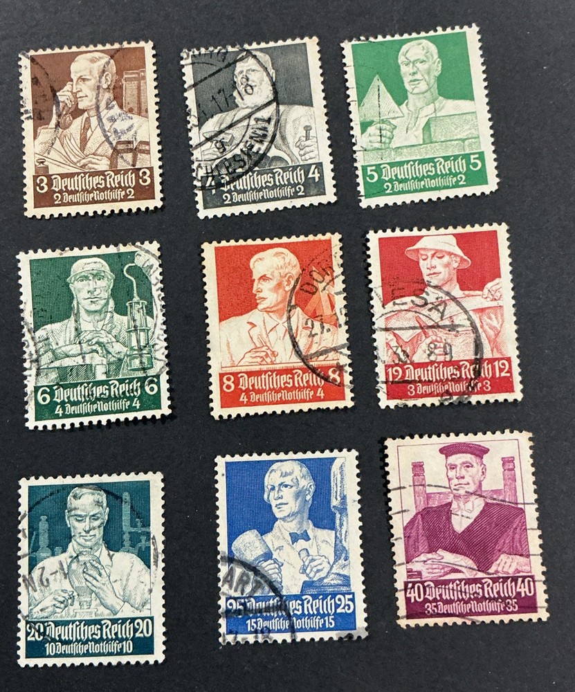 Germany 1934 VF Used Sc#B59-B67, Complete Set Cv$123, ￼(W59)