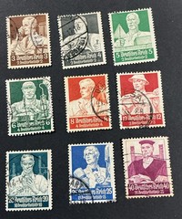 Germany 1934 VF Used Sc#B59-B67, Complete Set Cv$123, ￼(W59)