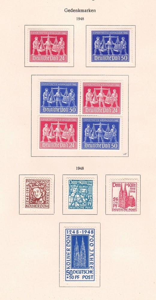 Germany – 1948, Hanover Fair & Cologne Cathedral Rebuilding issues, MH