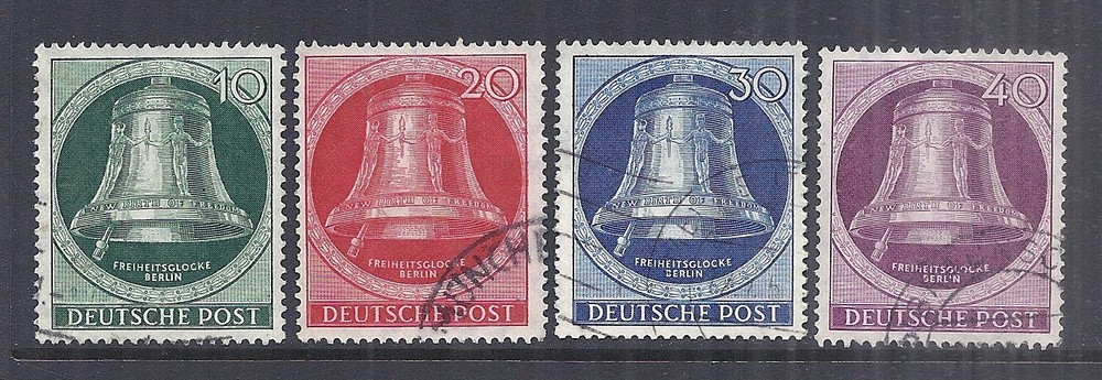 1951 Germany Occupation Berlin – SC 9N71-9N74 Liberty Bell – 1st Series Used