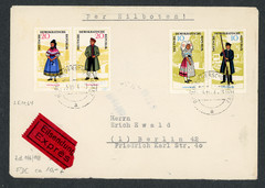 Germany GDR FDC #743 741 744 742 National Costumes Berlin-Niederschönhausen Eilb