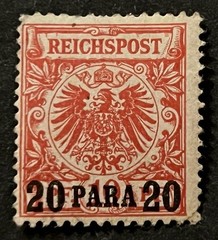 Travelstamps: Germany Offices in Turkey OP Stamps Mi 7 20 Para on 10pf MOGH