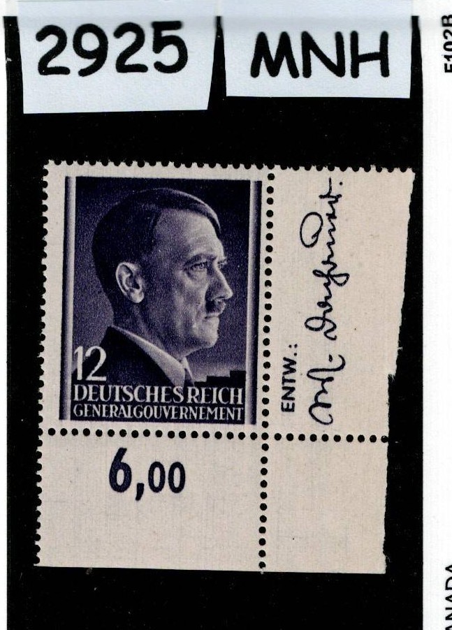 MNH stamp Adolf Hitler Sc N80 12GR 1941 WWII Germany Occupied Poland #2925