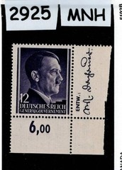 MNH stamp Adolf Hitler Sc N80 12GR 1941 WWII Germany Occupied Poland #2925
