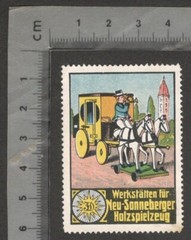 (AOP) Germany vintage WOODEN TOYS advertisement poster stamp