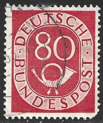 Germany, Scott #684, 80pf Numeral and Post Horn, Used