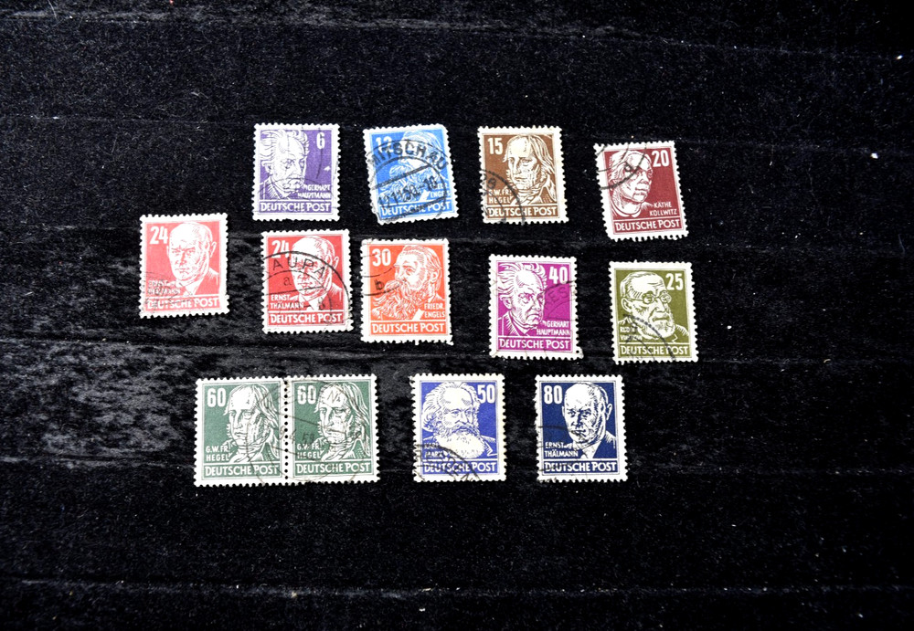 EAST GERMANY-SAXONY 1945-49 IPN30-34 + 36-43 USED