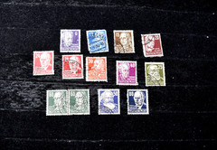 EAST GERMANY-SAXONY 1945-49 IPN30-34 + 36-43 USED