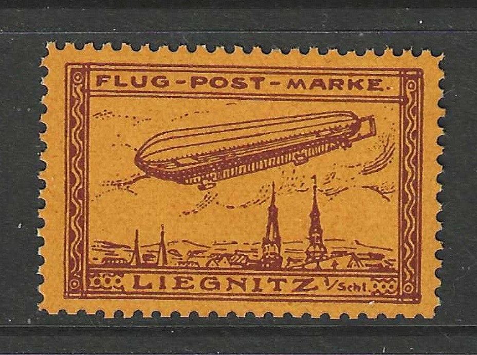 1913 GERMANY early Zeppelin stamp LIEGNITZ mint** signed very rare $ 1400.00