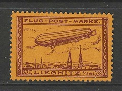 1913 GERMANY early Zeppelin stamp LIEGNITZ mint** signed very rare $ 1400.00