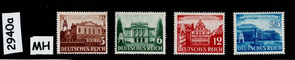 MH stamp set Sc 498-501 Third Reich Germany 1941 Leipzig Spring Fair #2940a