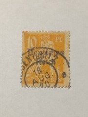 Antique Rare Error Bavaria Bayern 10pf 1920 OVERPRINT DEUTSCHES REICH USED STAMP