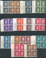 Lot Stamp Germany Blocks WW2 3rd Reich Hitler Plates Number 1-24PF Selection MNH