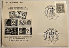 Germany, VINTAGE 1965 „HISTORIC QE-II VISIT“ First Day Cover/Card, Dated 21.5.65