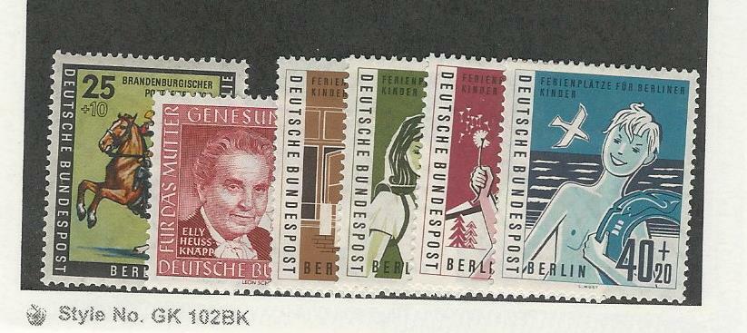 Germany – Berlin, Postage Stamp, #9NB18, 9NB20-9NB24 Mint LH, 1957-60