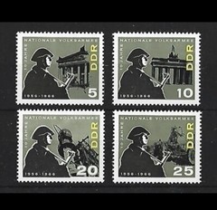 1966 – Germany / DDR 10th Anniversary of National People’s Army MH SG E879 -E882