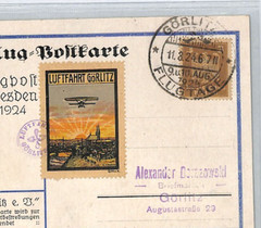GERMANY Air Mail FIRST FLIGHT 1924 *LUFTFAHRT GÖRLITZ* Dresden Postcard XT137