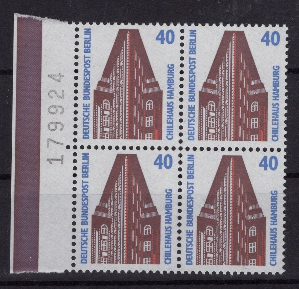 Berlin Michel No. 816 Block of four, sheet number, mint never hinged