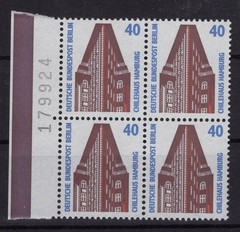 Berlin Michel No. 816 Block of four, sheet number, mint never hinged